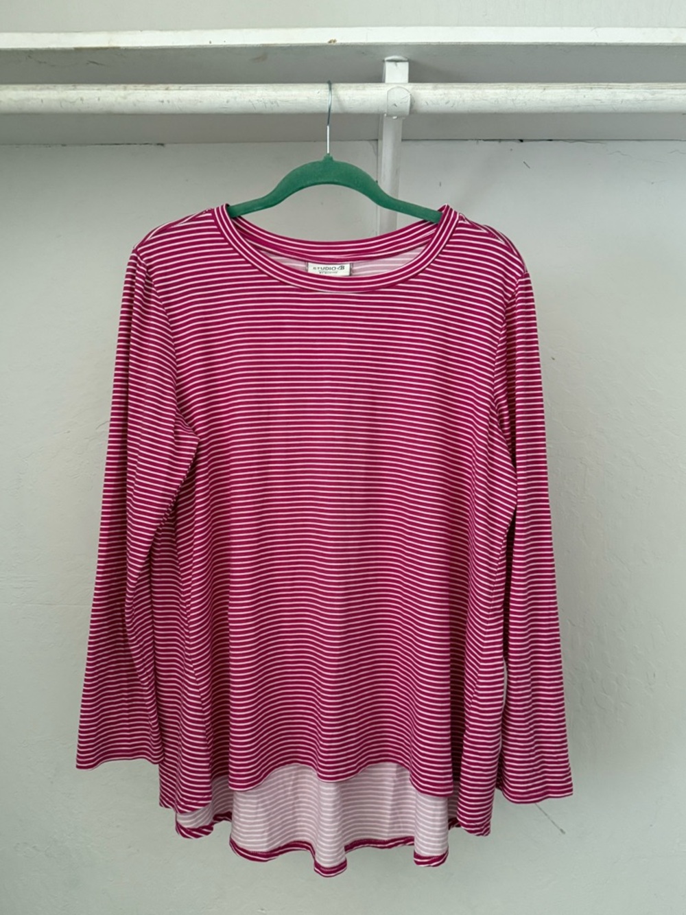 Bundle 3 for 50% off Studio B by Bobeau Magenta & White Striped Tee